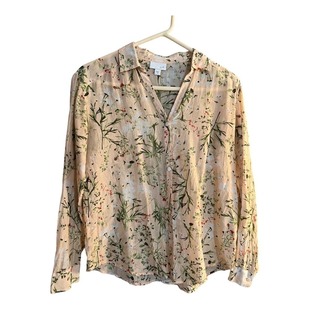 J.JILL floral blouse XS silk blend